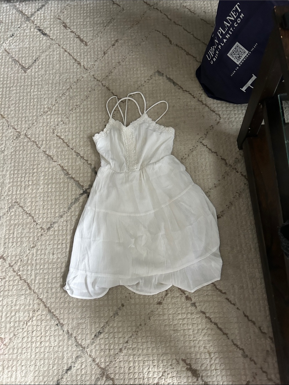 art class White Tiered Spaghetti-Strap Girls Dress
